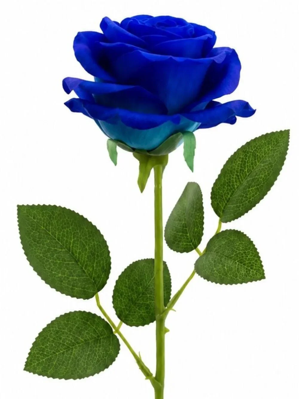Royal Blue Artificial Roses 6 Stems Faux Silk Rose Bouquet Wedding Flowers Home